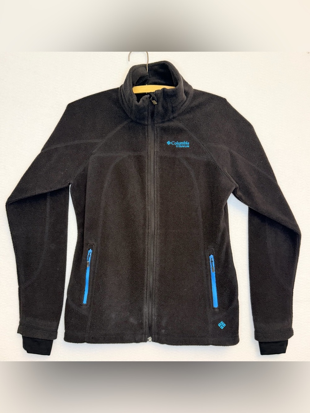 Columbia Titanium Omni-Heat Fleece Jacket Black Blue Full Zip Women’s S